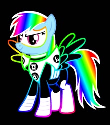 Size: 838x954 | Tagged: safe, rainbow dash, g4, green lantern, neon, parallax