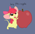 Size: 559x544 | Tagged: safe, artist:furseiseki, apple bloom, mouse, g4, adorabloom, apple, buy some apples, cute, female, mousified, solo, species swap