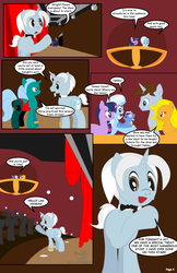 Size: 792x1224 | Tagged: safe, artist:dekomaru, trixie, twilight sparkle, oc, oc:hazel lulamoon, oc:iniduoh, oc:nebula, comic:the greatest gift, g4, comic, what happens in haygas