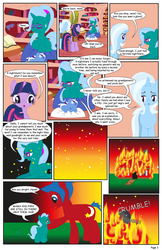 Size: 792x1224 | Tagged: safe, artist:dekomaru, trixie, twilight sparkle, oc, oc:hazel lulamoon, oc:nebula, comic:the greatest gift, lulamoon sonata, g4, comic