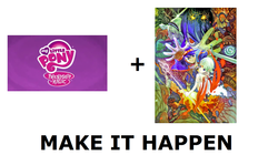 Size: 1337x796 | Tagged: safe, g4, all caps, breath of fire dragon quarter, exploitable meme, make it happen, meme, meta, my little pony logo