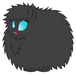 Size: 894x894 | Tagged: safe, artist:fluffytuli, oc, oc only, oc:fluffle puff, changeling, original species, changeling oc, changelingified, fangs, fluffy, fluffy changeling, open mouth, simple background, smiling, solo, transparent background, vector