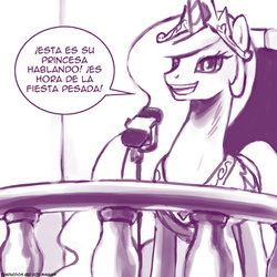 Size: 800x800 | Tagged: safe, artist:johnjoseco, princess celestia, alicorn, pony, ask princess molestia, princess molestia, g4, spanish, translation