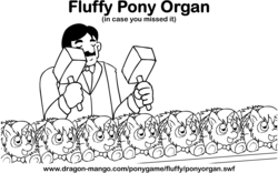 Size: 1280x800 | Tagged: safe, artist:marcusmaximus, fluffy pony, fluffy pony organ, game, monty python