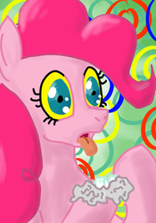 Size: 700x1000 | Tagged: dead source, safe, artist:sirbriggz, pinkie pie, earth pony, pony, g4, drugs, junkie pie, solo, tongue out