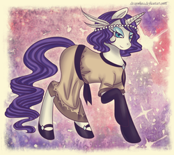 Size: 1448x1289 | Tagged: safe, artist:dragonina, rarity, pony, g4, clothes, dress, female, flapper, solo