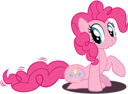 Size: 4000x2920 | Tagged: safe, artist:bronybiscuitbites, pinkie pie, earth pony, pony, feeling pinkie keen, g4, season 1, blue eyes, female, mare, pink body, pink coat, pink fur, pink hair, pink mane, pink pony, pink tail, poofy hair, poofy mane, poofy tail, simple background, solo, tail, transparent background, twitch, twitchy tail, vector