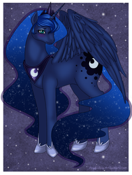 Size: 1050x1392 | Tagged: safe, artist:dragonina, princess luna, pony, g4, female, solo, space