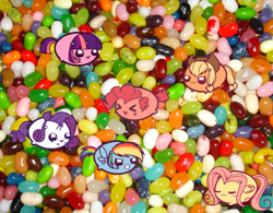 Size: 2243x1747 | Tagged: safe, applejack, fluttershy, pinkie pie, rainbow dash, rarity, twilight sparkle, g4, chubbie, jelly beans