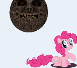 Size: 929x826 | Tagged: safe, pinkie pie, g4, creepy, moon, termina's moon, the legend of zelda, the legend of zelda: majora's mask, twitchy tail