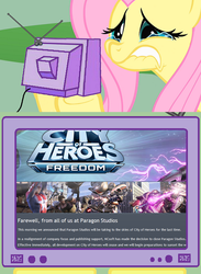 Size: 563x771 | Tagged: safe, fluttershy, pony, g4, city of heroes, exploitable meme, fluttercry, meme, tv meme