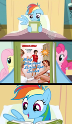 Size: 580x1000 | Tagged: safe, edit, rainbow dash, g4, book, book cover, female, happy, lesbian, reading rainbow