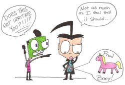 Size: 900x615 | Tagged: safe, artist:invaderzimkitty, crossover, invader zim