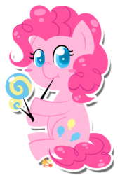 Size: 542x794 | Tagged: safe, artist:mochi--pon, pinkie pie, earth pony, pony, g4, candy, cute, daaaaaaaaaaaw, diapinkes, female, lollipop, looking at you, simple background, solo, transparent background