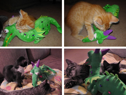 Size: 1302x978 | Tagged: safe, artist:onlyfactory, crackle, cat, dragon, g4, bootleg, irl, kitten, photo, plushie, toy