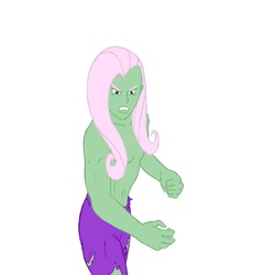 Size: 894x894 | Tagged: safe, fluttershy, human, g4, avengers, crossover, flutterhulk, flutterrage, humanized