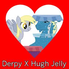 Size: 225x225 | Tagged: safe, derpy hooves, hugh jelly, earth pony, pegasus, pony, g4, derpjelly, duo, female, male, mare, shipping, stallion, straight