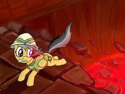 Size: 800x602 | Tagged: safe, artist:fadri, daring do, pony, g4, female, lava, solo