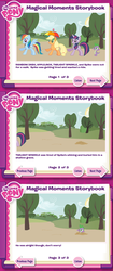 Size: 625x1493 | Tagged: safe, applejack, rainbow dash, spike, twilight sparkle, dragon, earth pony, pegasus, pony, unicorn, g4, hat, magical moments storybook, spikeabuse, umbrella hat, unicorn twilight