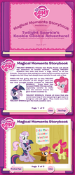 Size: 640x1493 | Tagged: safe, apple bloom, pinkie pie, scootaloo, sweetie belle, twilight sparkle, earth pony, pegasus, pony, unicorn, g4, blank flank, cutie mark crusaders, drugs, intervention, magical moments storybook, missing cutie mark, unicorn twilight
