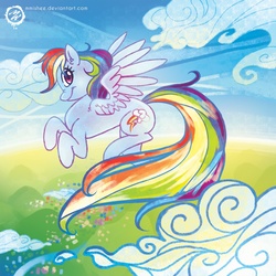 Size: 1300x1300 | Tagged: safe, artist:mmishee, rainbow dash, pegasus, pony, g4