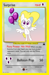 Size: 495x750 | Tagged: safe, artist:willdrawforfood1, surprise, ask surprise, g1, g4, balloon, balloon popping, card, g1 to g4, generation leap, party balloon, pokémon