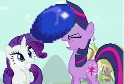 Size: 861x592 | Tagged: safe, edit, edited screencap, screencap, rarity, twilight sparkle, g4, the cutie pox, animated, crossover, loop-de-hoop, male, sonic the hedgehog, sonic the hedgehog (series)