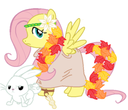 Size: 545x469 | Tagged: artist needed, source needed, safe, angel bunny, fluttershy, g4, clothes, dress