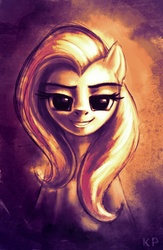 Size: 652x1000 | Tagged: safe, artist:kp-shadowsquirrel, fluttershy, pony, g4, female, looking at you, monochrome, solo