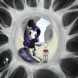 Size: 900x900 | Tagged: safe, artist:rule1of1coldfire, rarity, pony, g4, solo, spider web