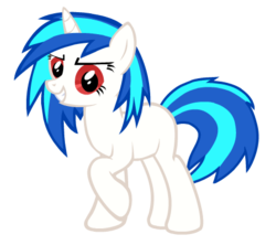 Size: 450x400 | Tagged: safe, artist:g-vitani, dj pon-3, vinyl scratch, pony, unicorn, g4, female, mare, raised hoof, simple background, solo, transparent background