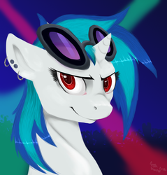 Size: 1220x1278 | Tagged: safe, artist:datrussianchic, dj pon-3, vinyl scratch, pony, g4, solo