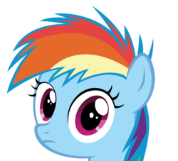 Size: 1024x928 | Tagged: dead source, safe, artist:thatsgrotesque, rainbow dash, pony, g4, close-up, female, filly, filly rainbow dash, looking at you, simple background, solo, stare, sweetie belle's stare, transparent background, vector