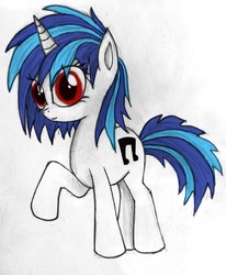 Size: 2165x2622 | Tagged: safe, artist:m3tal617, dj pon-3, vinyl scratch, pony, g4, female, high res, solo, traditional art