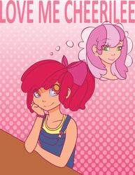 Size: 2550x3300 | Tagged: safe, artist:underwaterteaparty, apple bloom, cheerilee, human, g4, cheeribloom, female, high res, humanized, lesbian, shipping, text, thought bubble