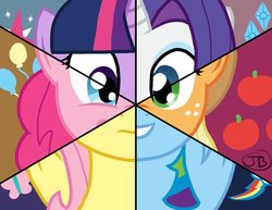 Size: 960x742 | Tagged: safe, artist:the-kinetic, applejack, fluttershy, pinkie pie, rainbow dash, rarity, twilight sparkle, g4, mane six