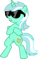 Size: 3510x5407 | Tagged: safe, artist:mysteriouskaos, lyra heartstrings, pony, g4, bipedal, female, simple background, solo, sunglasses, swag, transparent background, vector