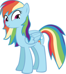 Size: 674x760 | Tagged: safe, artist:ponyvector, rainbow dash, pegasus, pony, g4, alternate hairstyle, simple background, solo, transparent background, vector