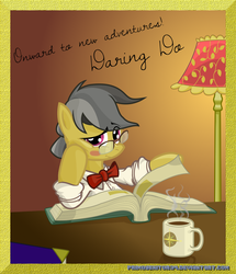 Size: 1008x1172 | Tagged: safe, artist:primogenitor34, daring do, pony, g4, book, coffee, glasses, reading, solo