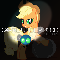 Size: 800x800 | Tagged: safe, artist:adrianimpalamata, applejack, parasprite, pony, g4, carrie underwood, solo