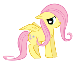 Size: 550x450 | Tagged: safe, artist:tearzah, fluttershy, pegasus, pony, g4, cute, female, filly, filly fluttershy, floppy ears, hair over one eye, looking sideways, shyabetes, simple background, solo, spread wings, standing, white background, wings, younger