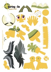 Size: 2480x3507 | Tagged: safe, artist:kna, daring do, g4, high res, papercraft, template