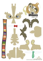 Size: 2473x3509 | Tagged: safe, artist:kna, doctor whooves, time turner, g4, high res, papercraft, template