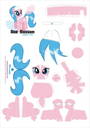 Size: 2481x3508 | Tagged: safe, artist:kna, aloe, high res, papercraft, template