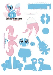 Size: 2481x3508 | Tagged: safe, artist:kna, lotus blossom, high res, papercraft, template