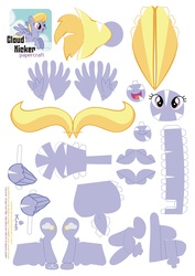 Size: 2479x3499 | Tagged: safe, artist:kna, cloud kicker, pegasus, pony, craft, female, high res, papercraft, solo, template