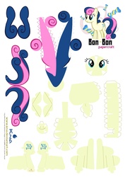 Size: 2483x3507 | Tagged: safe, artist:kna, bon bon, sweetie drops, high res, papercraft, template