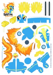 Size: 2503x3507 | Tagged: safe, artist:kna, spitfire, g4, high res, papercraft, template