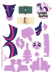Size: 2479x3499 | Tagged: safe, artist:kna, twilight sparkle, high res, papercraft, template