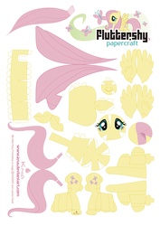 Size: 2497x3517 | Tagged: safe, artist:kna, fluttershy, high res, papercraft, template
